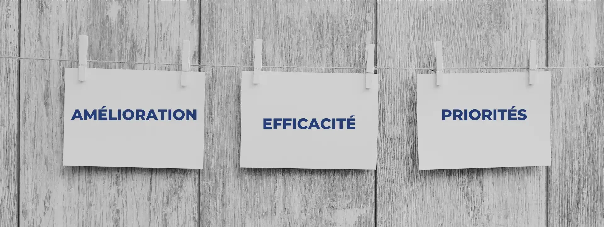 Corde à linge avec les 3 mots clés en amélioration